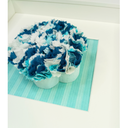 Teal Fabric Flower Framed Picture