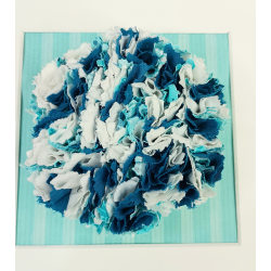 Teal Fabric Flower Framed Picture