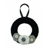 12cm Wool Wreath - Black, Grey & White