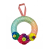 12cm Wool Wreath - Rainbow