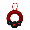 12cm Wool Wreath - Red