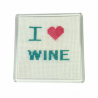 Cross stitch Coaster - I Love Wine