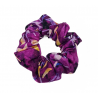Magenta Autumn Leaves Batik Mini Scrunchie