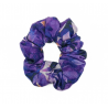 Purple Autumn Leaves Batik Mini Scrunchie