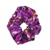 Magenta Autumn Leaves Batik Scrunchie