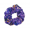 Purple Autumn Leaves Batik Scrunchie