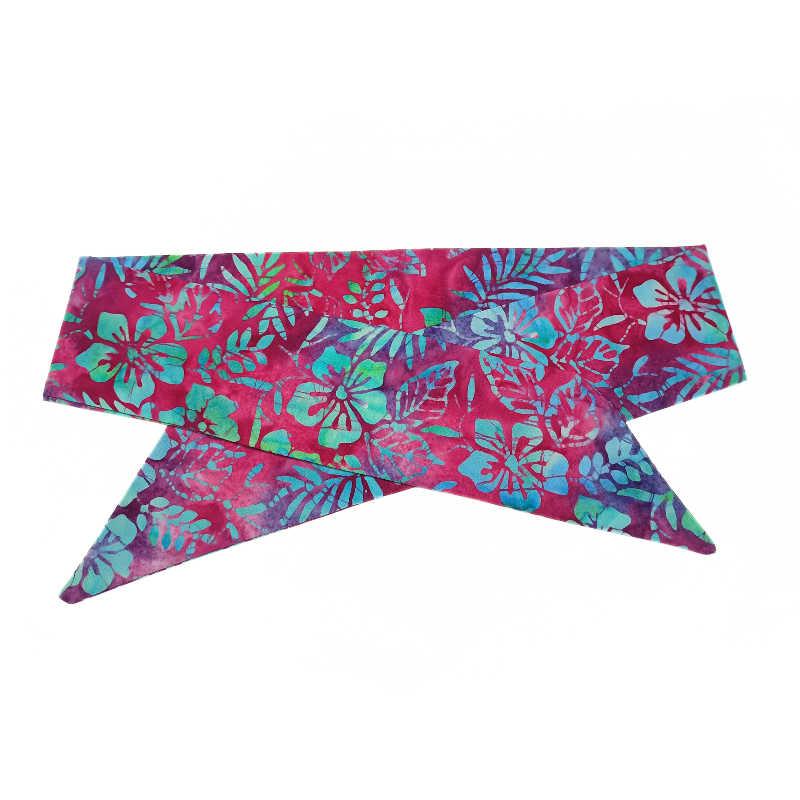 Pink Floral Batik Self Tie Headband