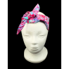 Pink Floral Batik Self Tie Headband