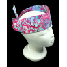 Pink Floral Batik Self Tie Headband