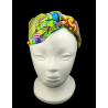 Pink, Blue & Yellow Butterfly Batik Self Tie Headband
