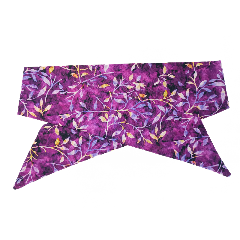 Magenta Autumn Leaves Batik Self Tie Headband