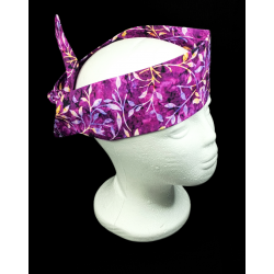 Magenta Autumn Leaves Batik Self Tie Headband