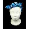 Teal Autumn Leaves Batik Self Tie Headband