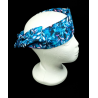 Teal Autumn Leaves Batik Self Tie Headband