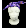 Purple Autumn Leaves Batik Self Tie Headband