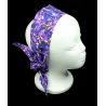 Purple Autumn Leaves Batik Self Tie Headband