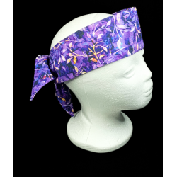Purple Autumn Leaves Batik Self Tie Headband