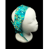 Turquoise Autumn Leaves Batik Self Tie Headband