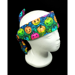Halloween Rainbow Pumpkin Self Tie Headband
