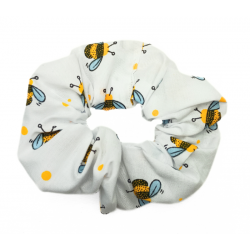 White Bee Hair Scrunchie