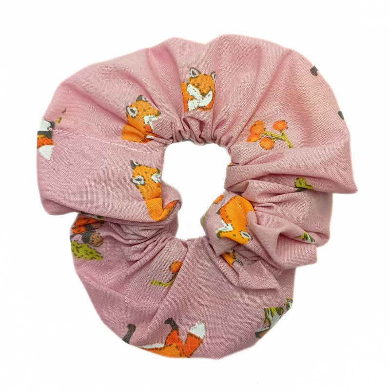 Pink Fox Hair Scrunchie