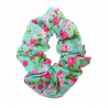 Blue & Pink Floral Scrunchie