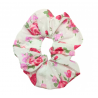 White & Pink Floral - Hair Scrunchie