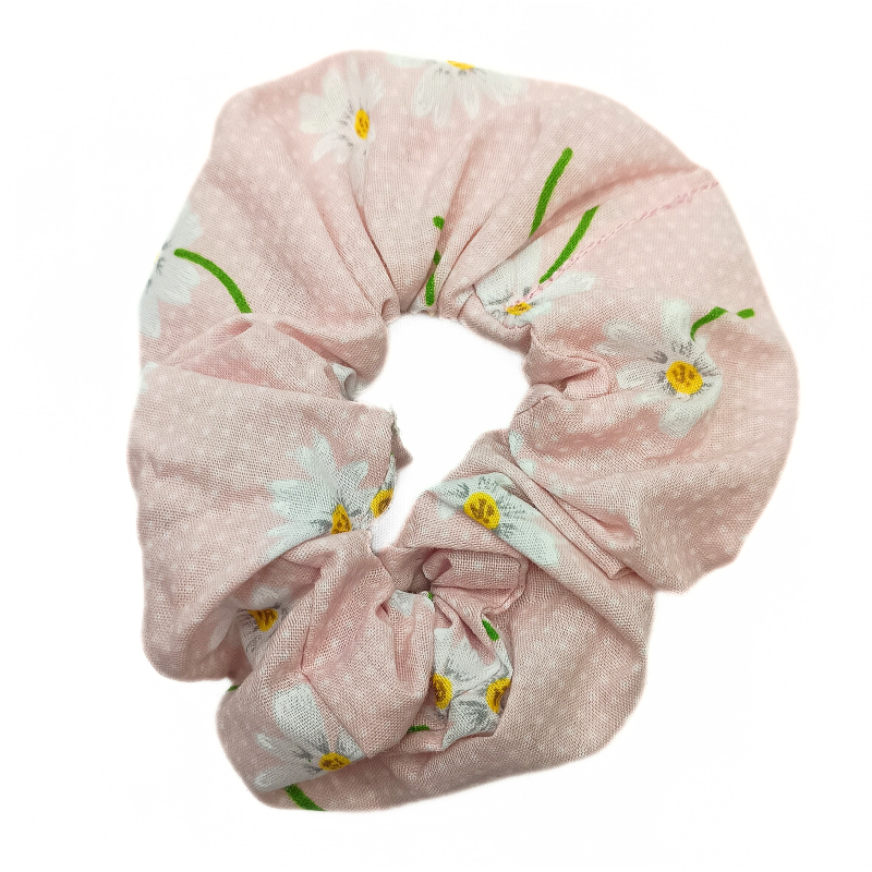 Pink Daisy Scrunchie
