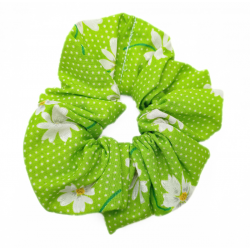 Lime Green Daisy Scrunchie