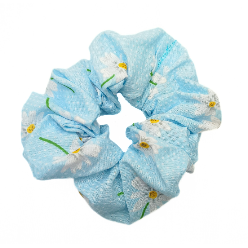 Blue Daisy Scrunchie