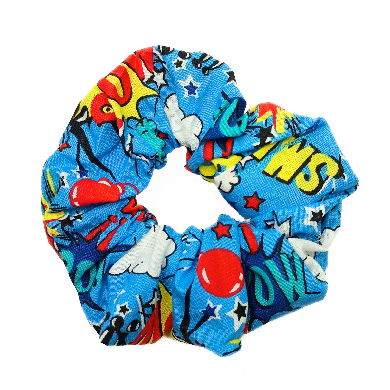 Comic Blue Hair Scrunchie