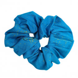 Blue & Gold Hair Scrunchie
