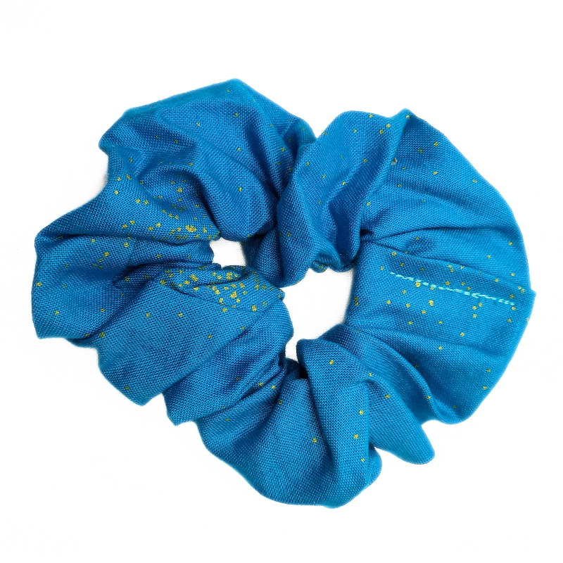 Blue & Gold Hair Scrunchie