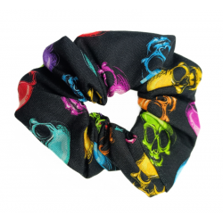 Rainbow Skulls Scrunchie