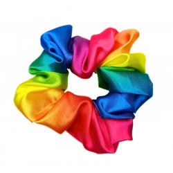 Rainbow Satin Scrunchie