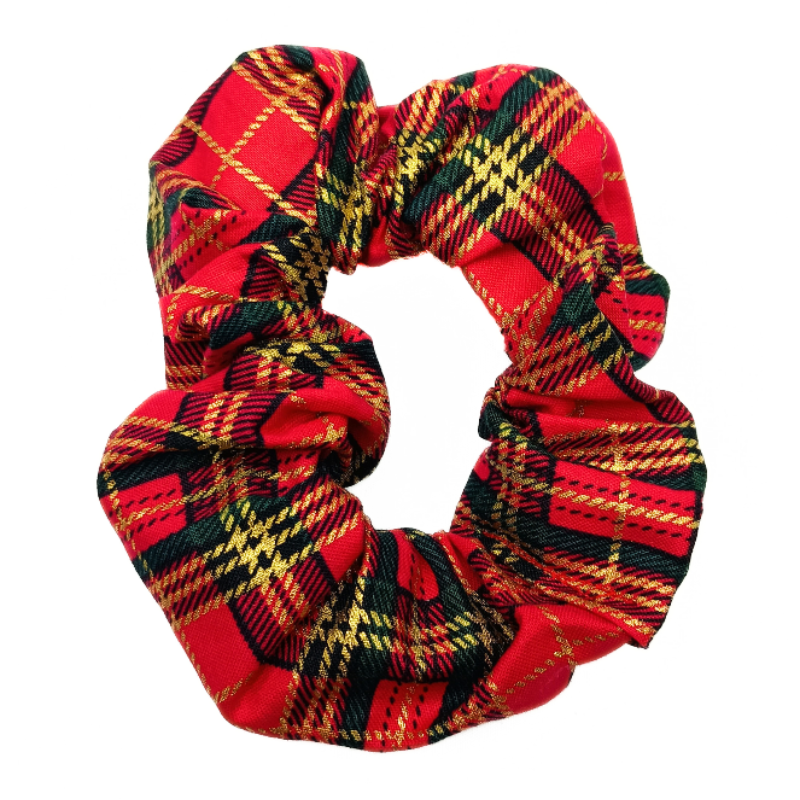 Red Tartan Christmas Scrunchie