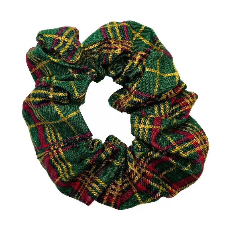 Green Tartan Christmas Scrunchie