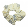 Cream & Silver Star Christmas Scrunchie