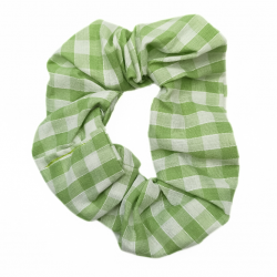 Lime Green Gingham Scrunchie