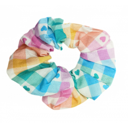 Rainbow Gingham Scrunchie