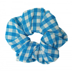 Turquoise Gingham Scrunchie