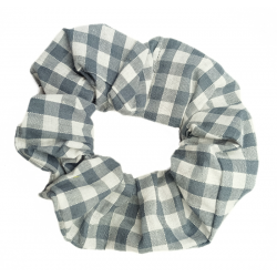 Grey Gingham Scrunchie