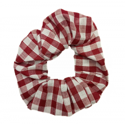 Burgundy Gingham Scrunchie
