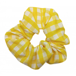 Yellow Gingham Scrunchie