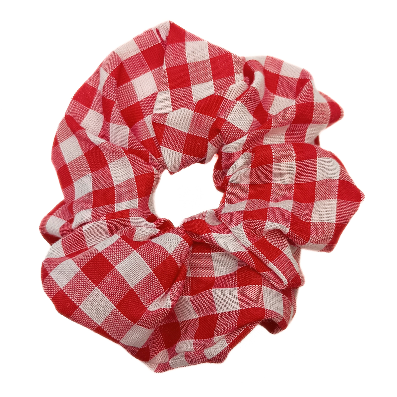 Red Gingham Scrunchie