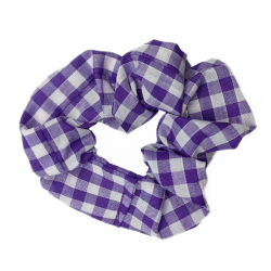 Purple Gingham Scrunchie