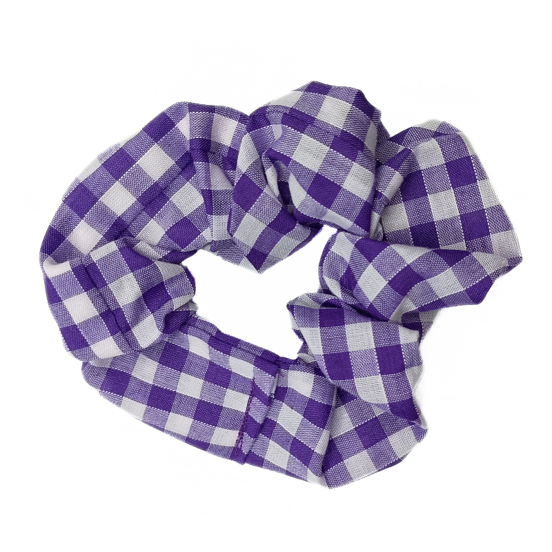 Purple Gingham Scrunchie