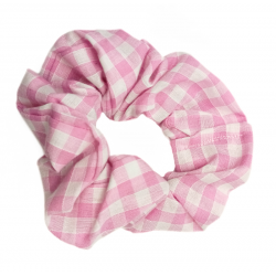 Pink Gingham Scrunchie
