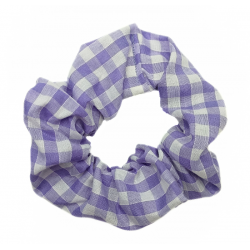 Lilac Gingham Scrunchie