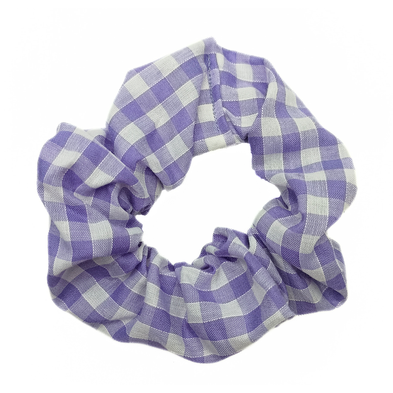 Lilac Gingham Scrunchie